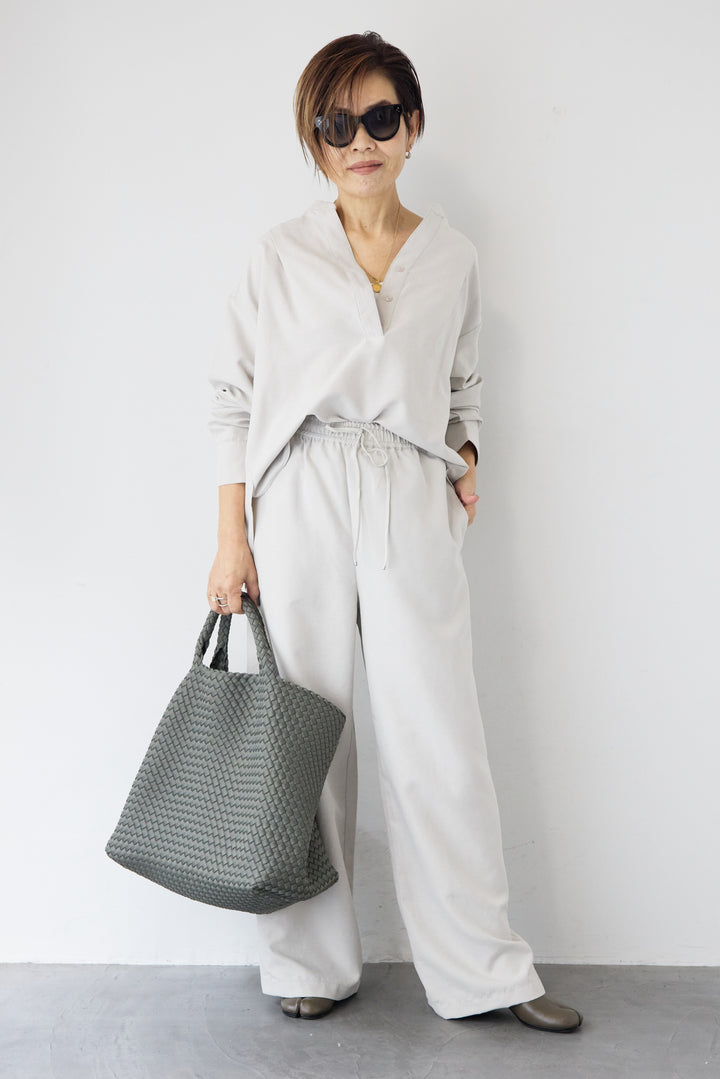 スキッパーブラウス+パンツ セットアップ