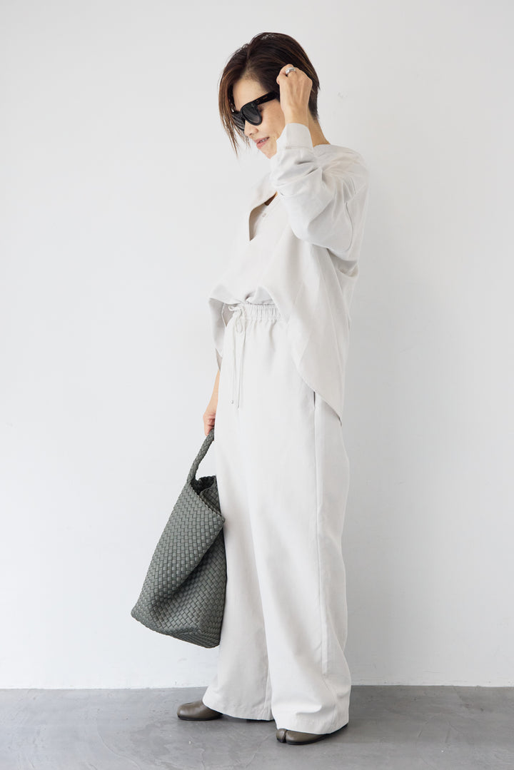 スキッパーブラウス+パンツ セットアップ