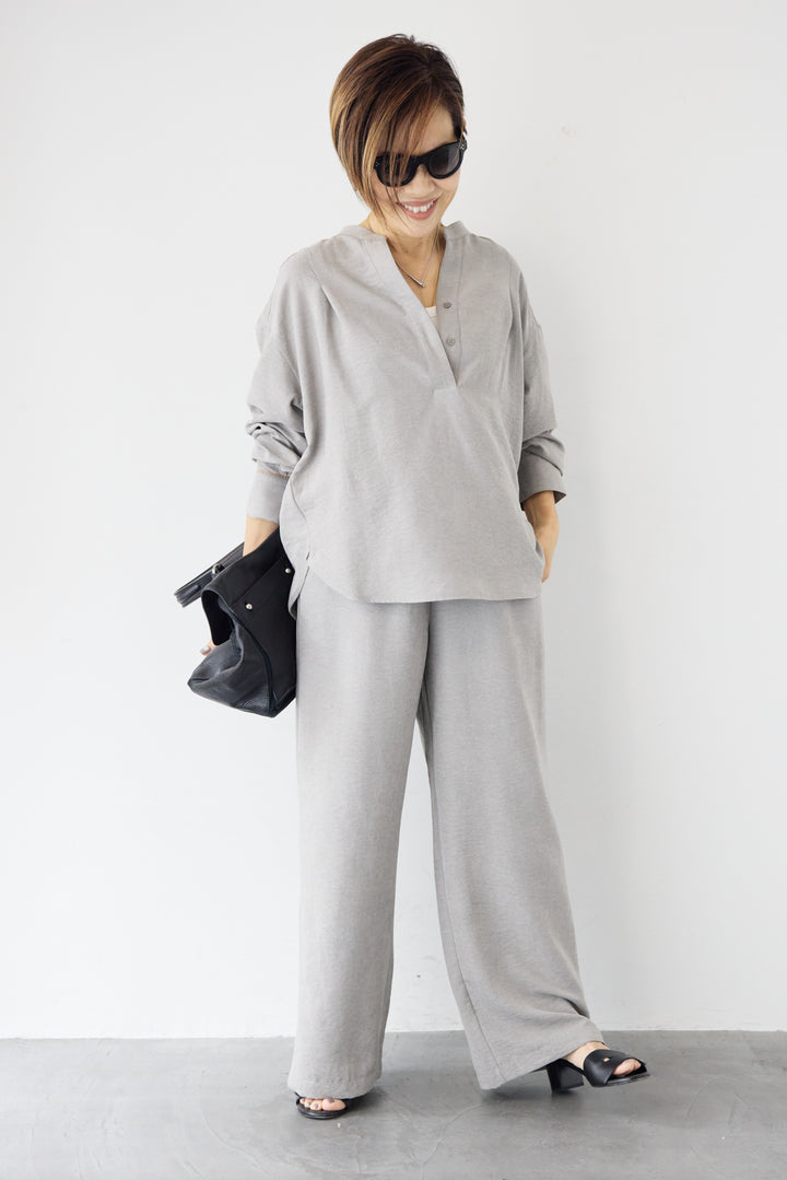 スキッパーブラウス+パンツ セットアップ