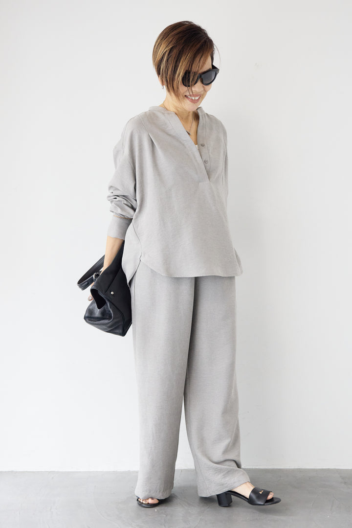 スキッパーブラウス+パンツ セットアップ