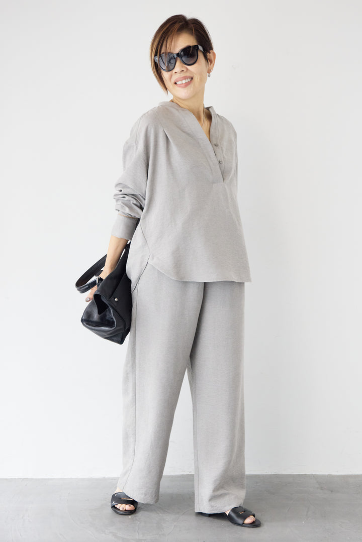 スキッパーブラウス+パンツ セットアップ