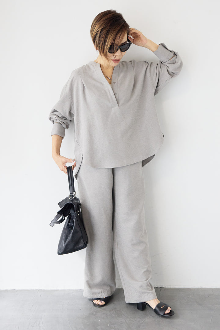 スキッパーブラウス+パンツ セットアップ