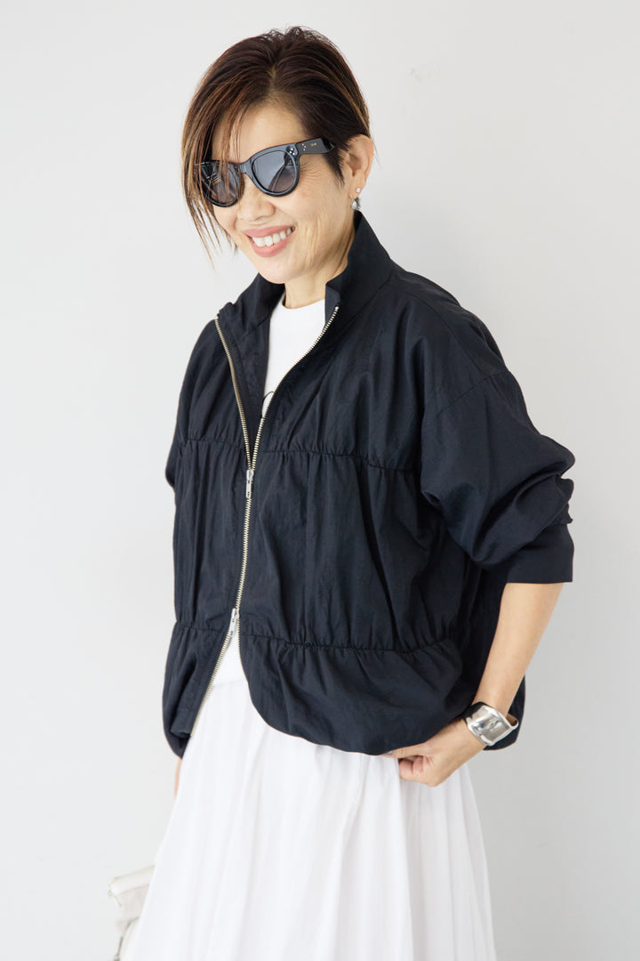 【撥水加工】シャーリングZIPブルゾン