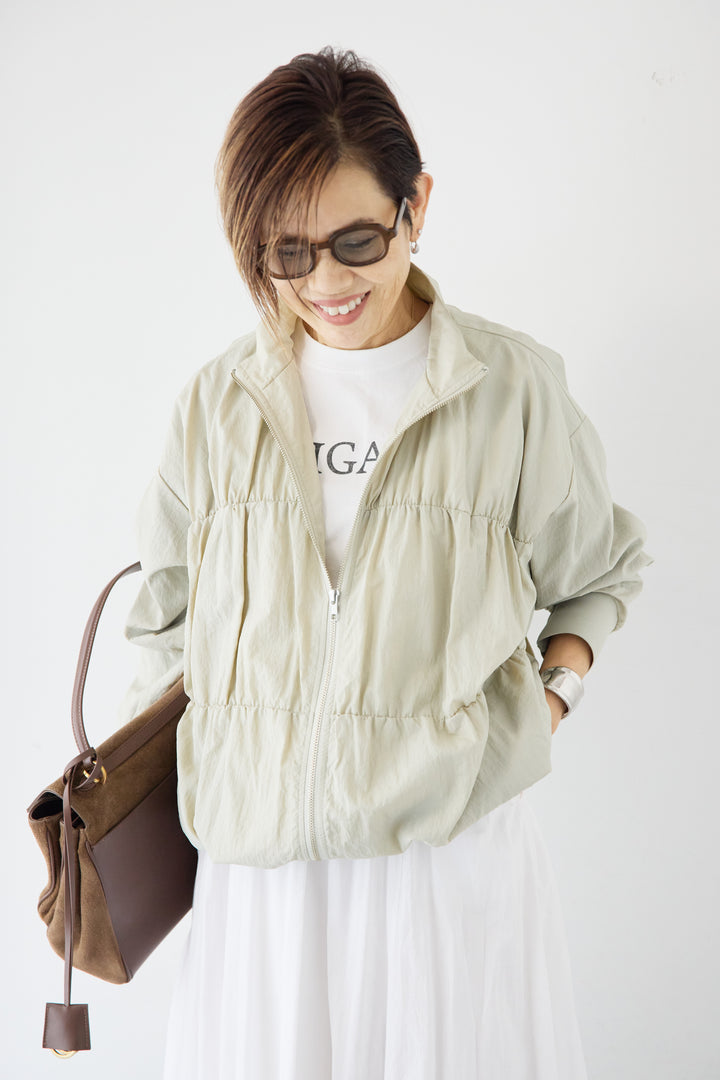 【撥水加工】シャーリングZIPブルゾン