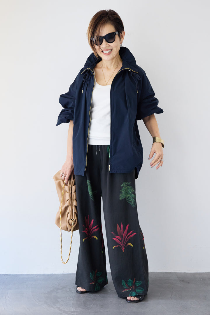 ボタニカルリーフ イージーワイドパンツ