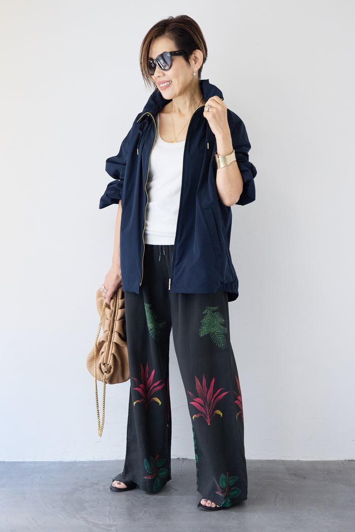 ボタニカルリーフ イージーワイドパンツ