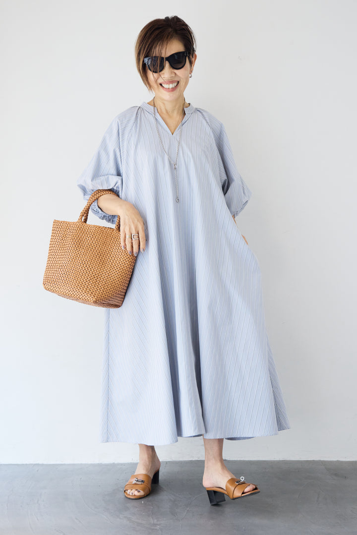 スキッパーストライプワンピース