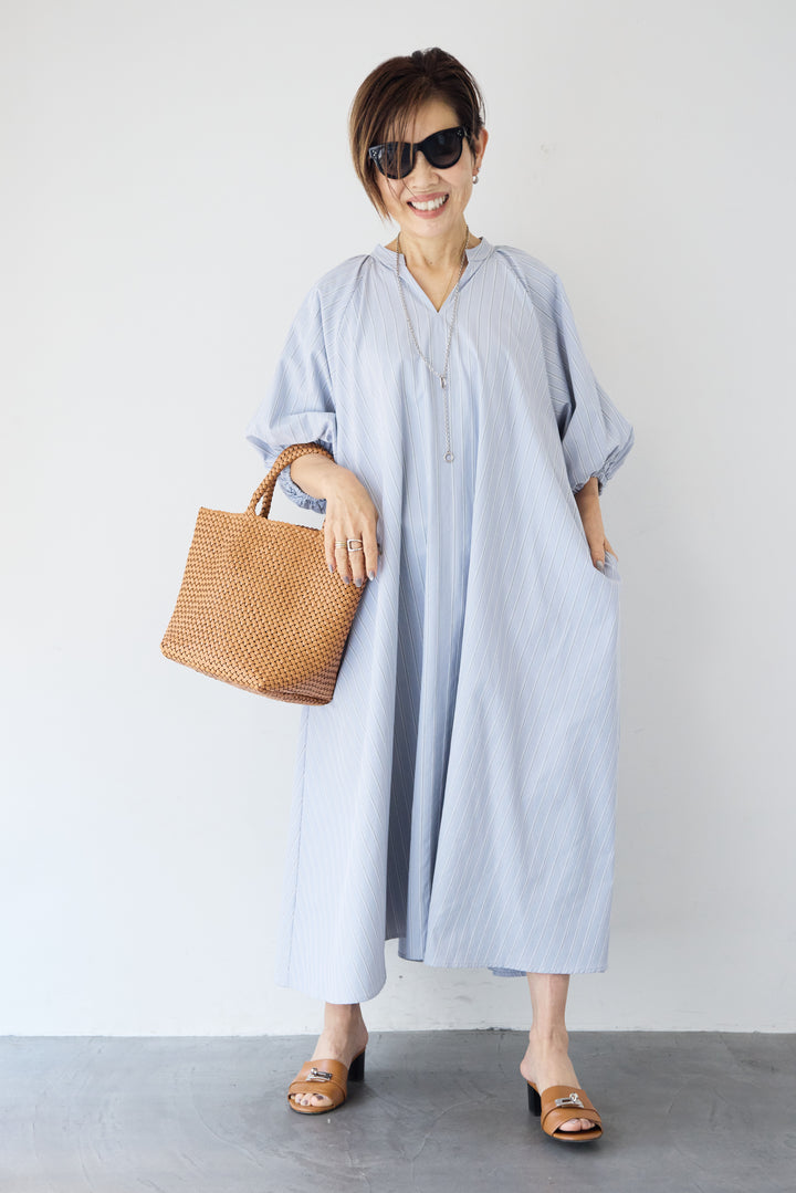 スキッパーストライプワンピース