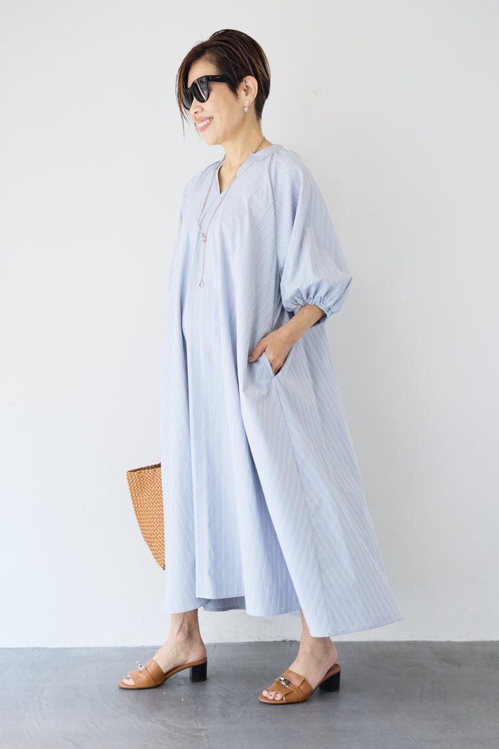 スキッパーストライプワンピース