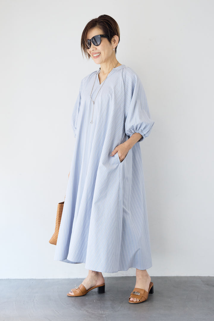 スキッパーストライプワンピース