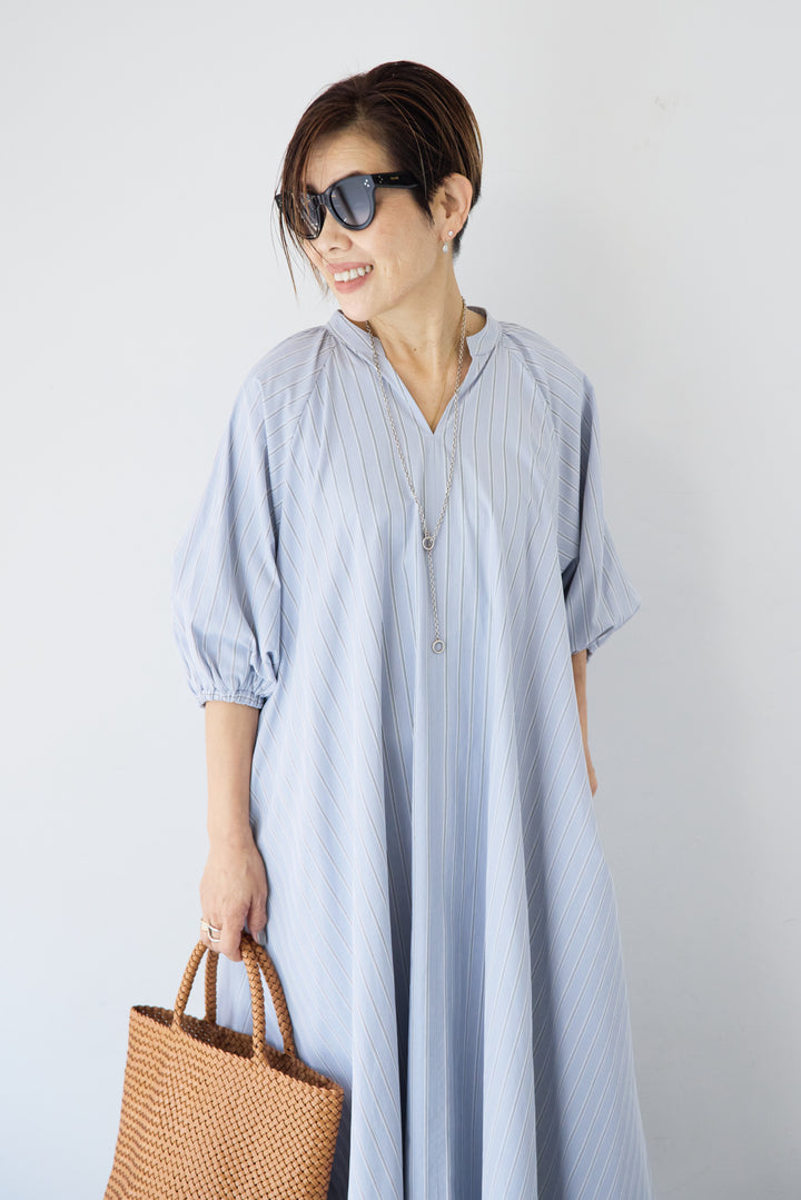 スキッパーストライプワンピース