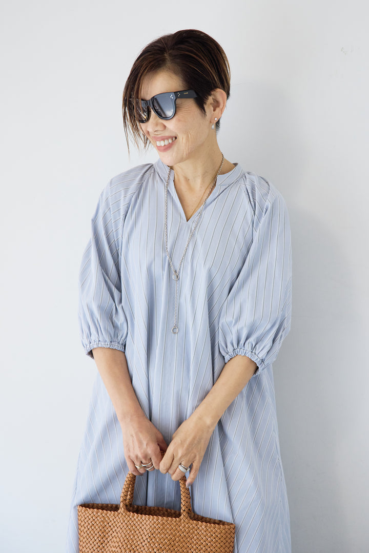 スキッパーストライプワンピース