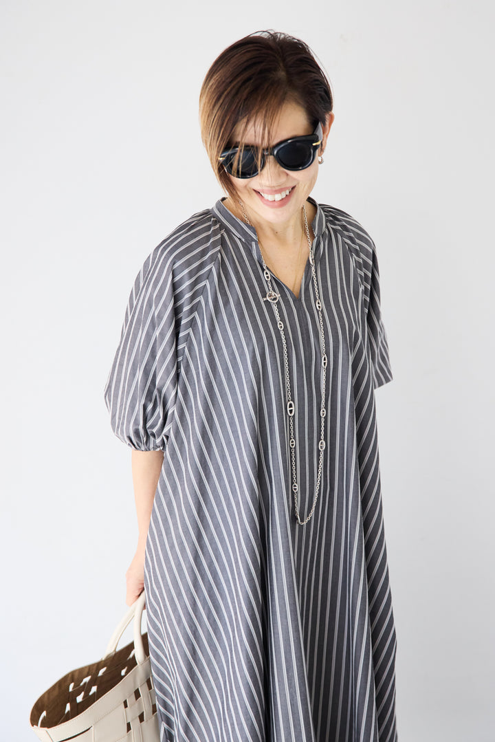 スキッパーストライプワンピース