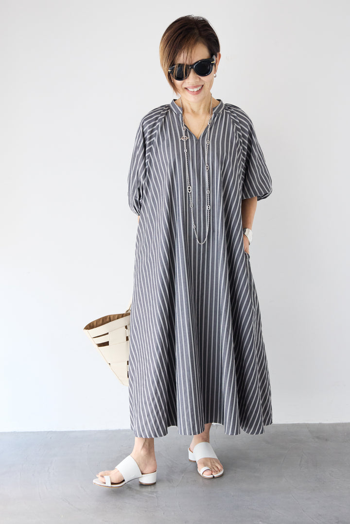 スキッパーストライプワンピース