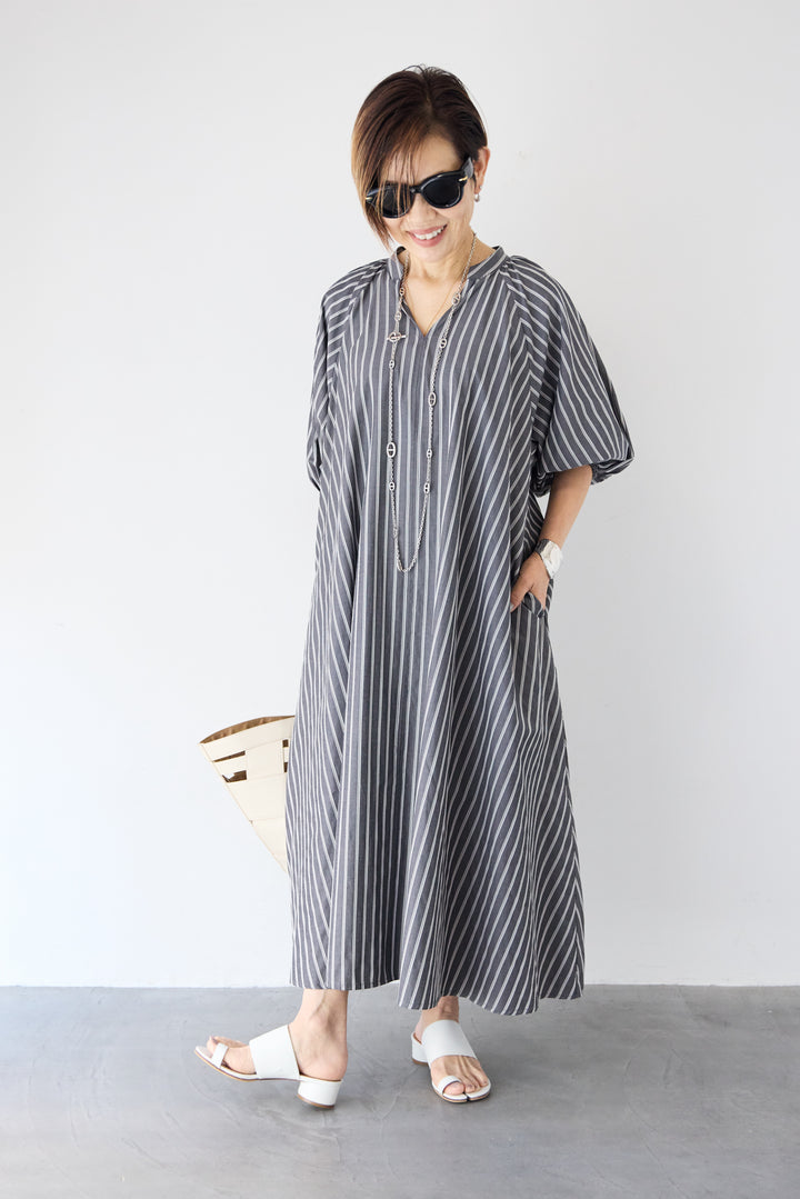 スキッパーストライプワンピース