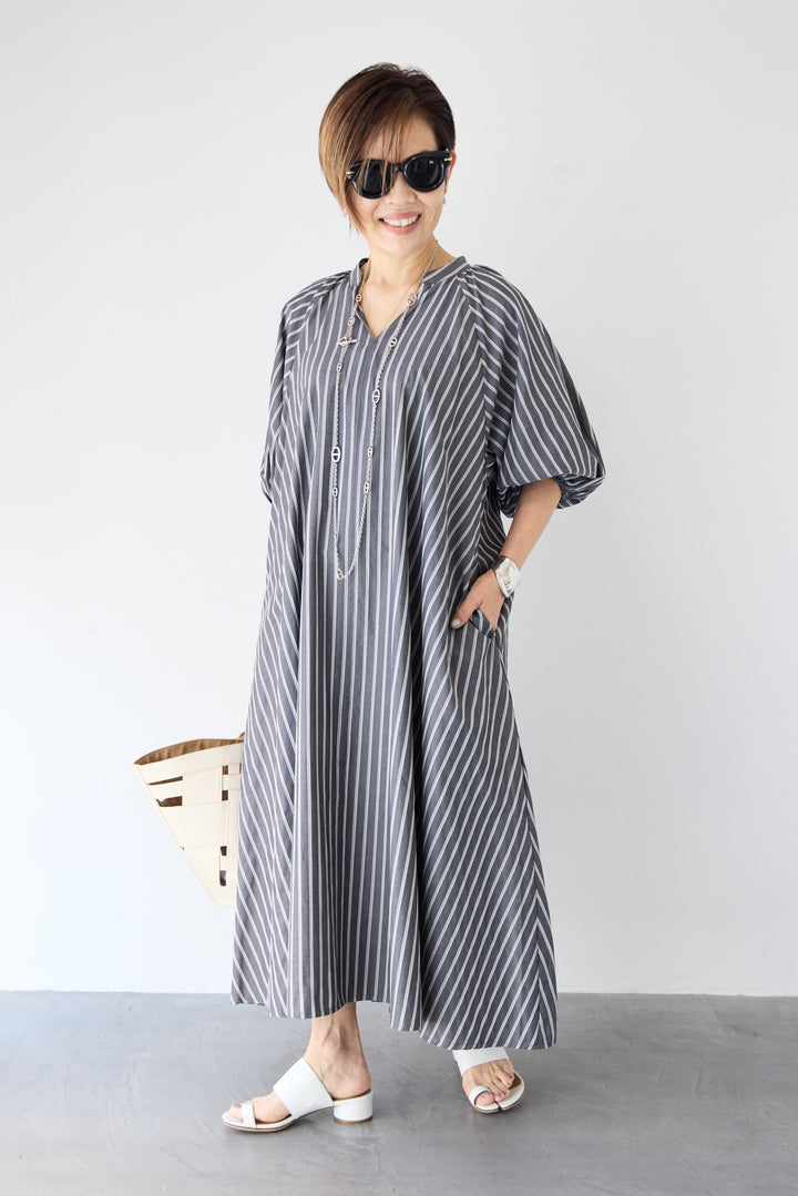 スキッパーストライプワンピース