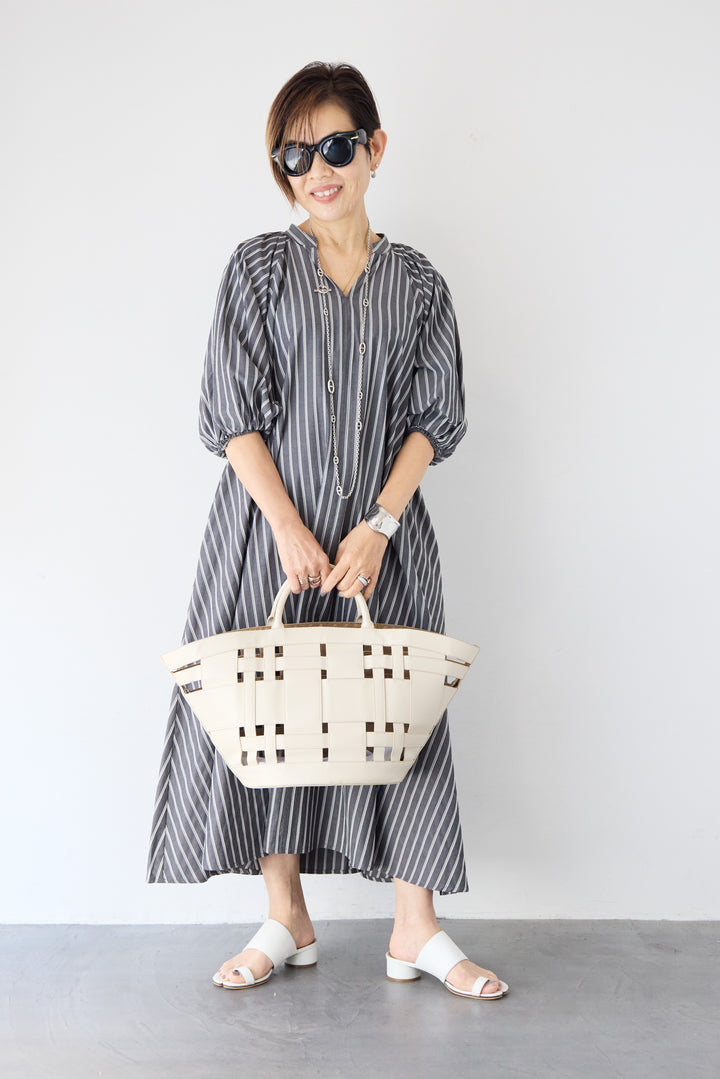 スキッパーストライプワンピース