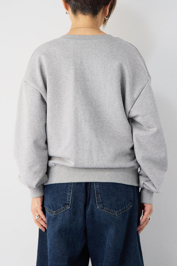 [SET]クロップド丈 Vネックスウェット+シルキーエリュール レースキャミソール(2set)