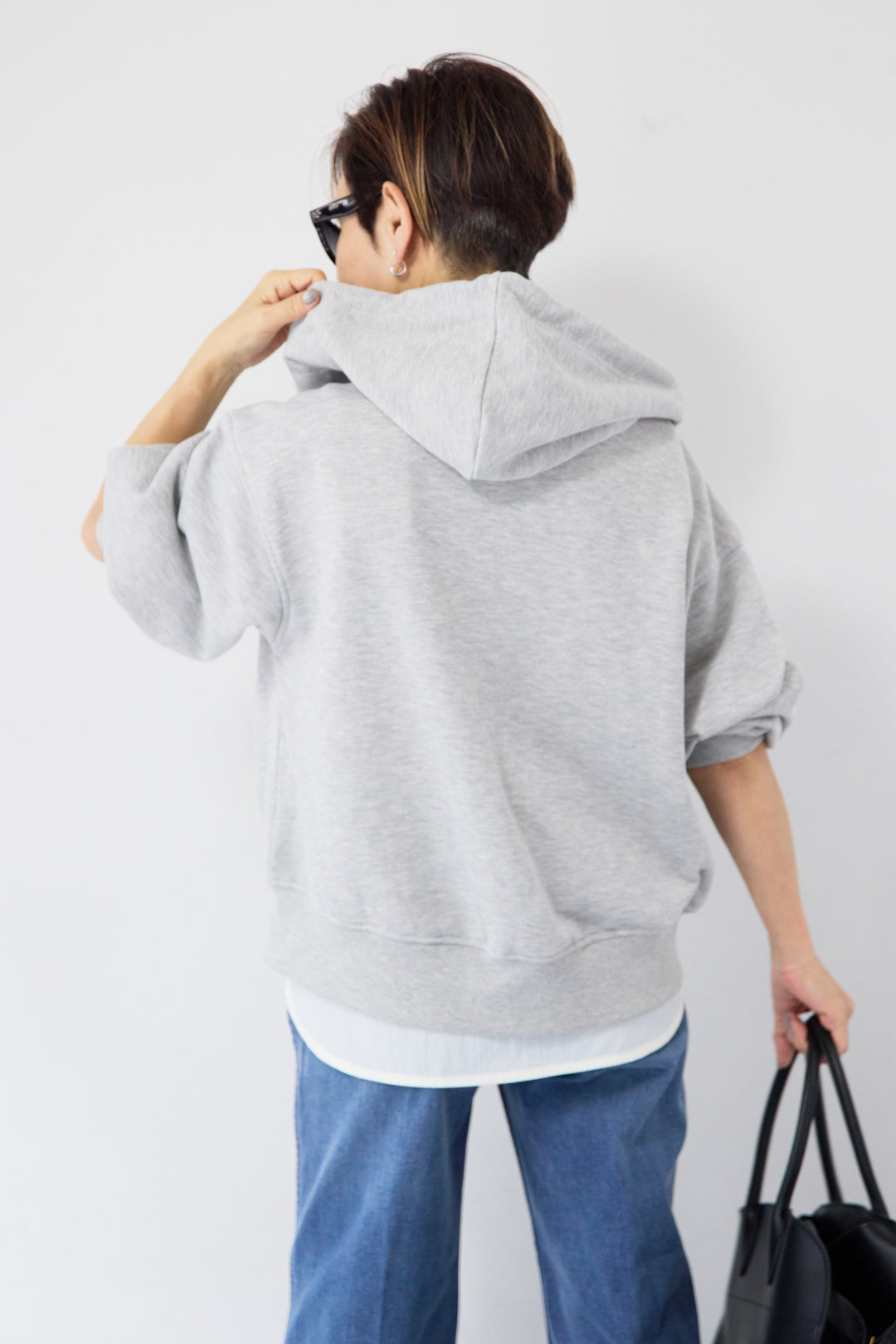 ラメ裏毛ダブルジップパーカー