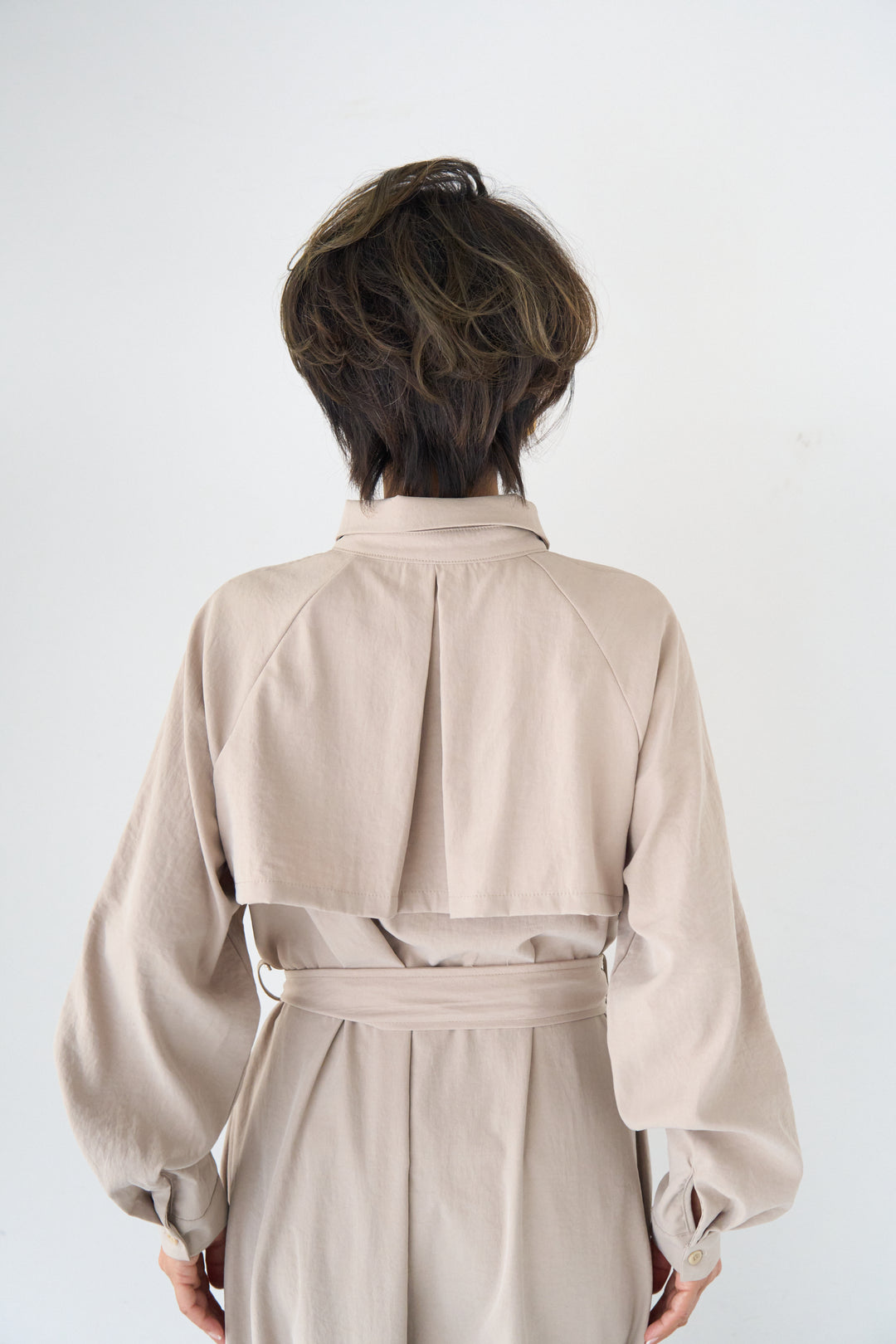 ヨークデザイン トレンチフレアワンピース