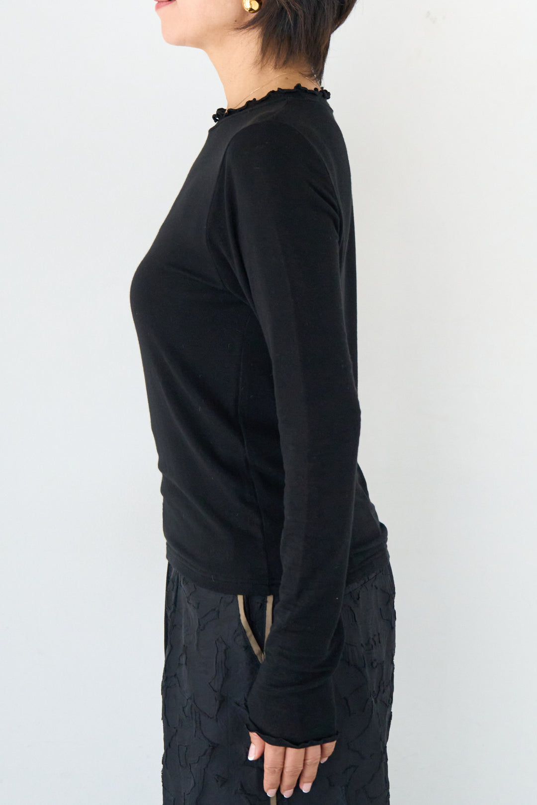 ソフトタッチ レイヤードハイネックカットソー