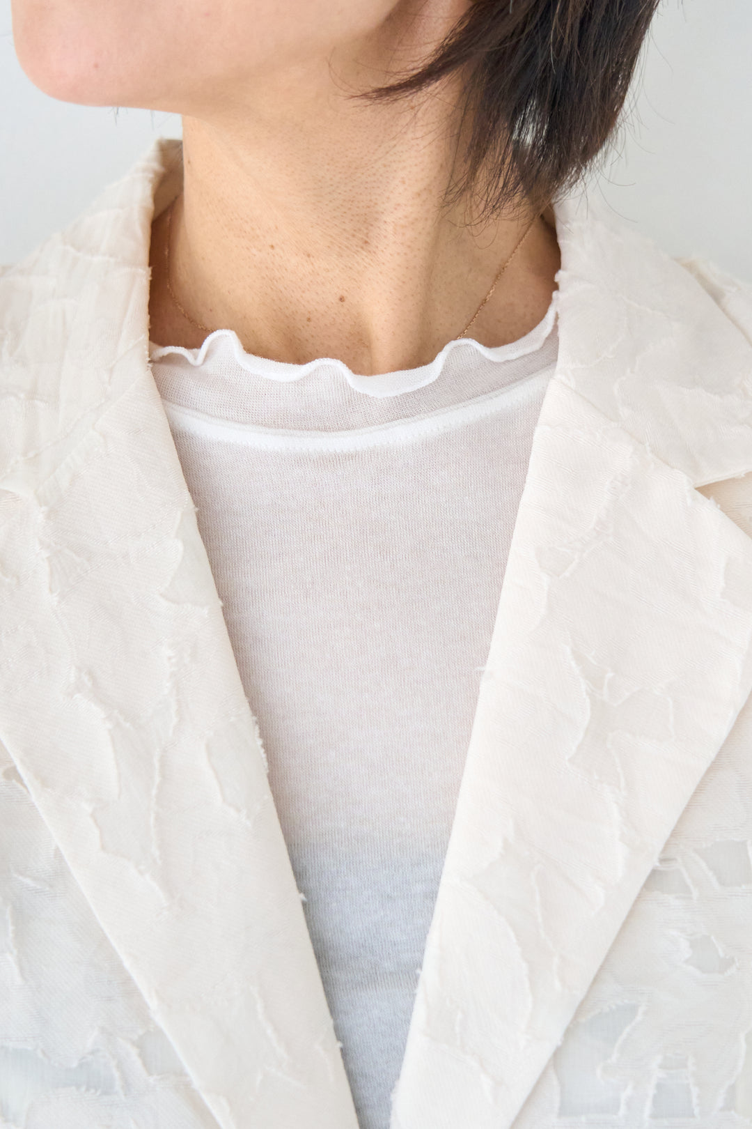 [SET]【セットアップ対応】フェミニンジャガード テーラードロングジレ+【セットアップ対応】フェミニンジャガード イージーワイドパンツ(2set)