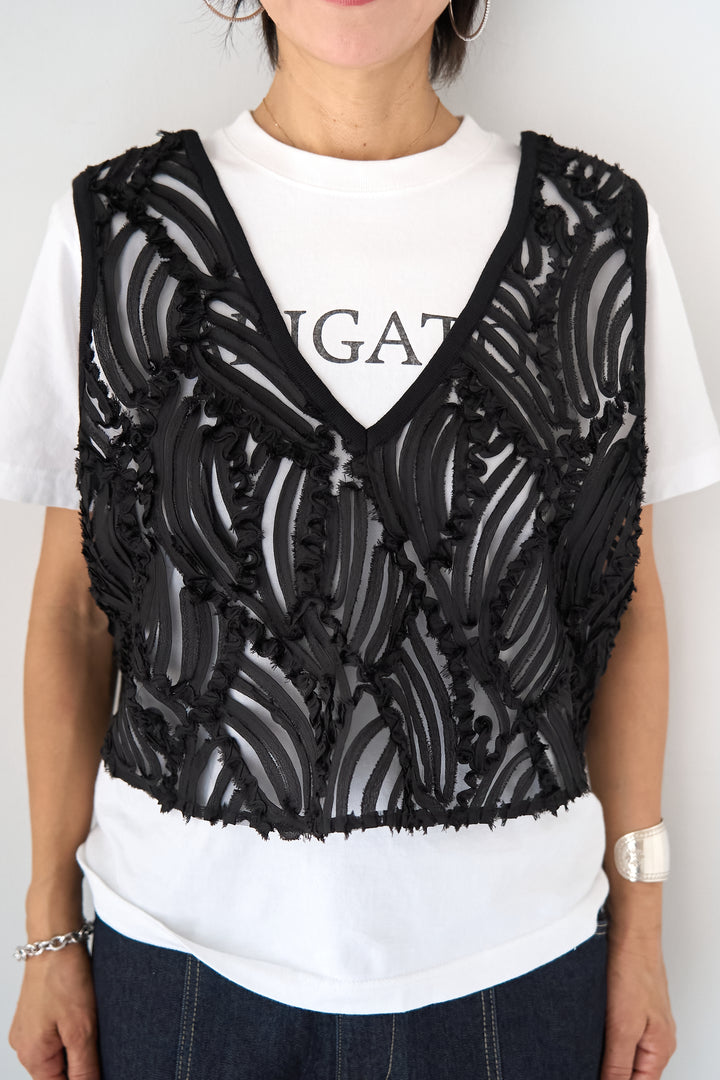 アートジャガード コンビショートビスチェ