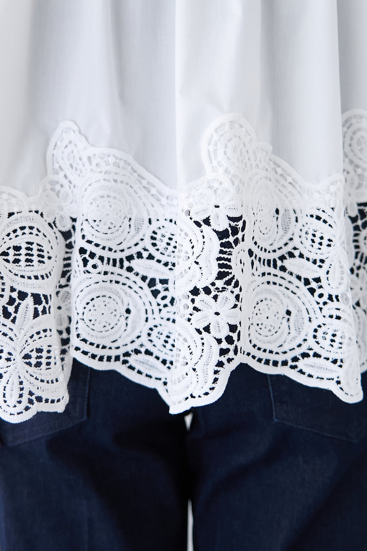 [SET]シャーリングネックボリュームブラウス+セミフレアデニムパンツ(2set)