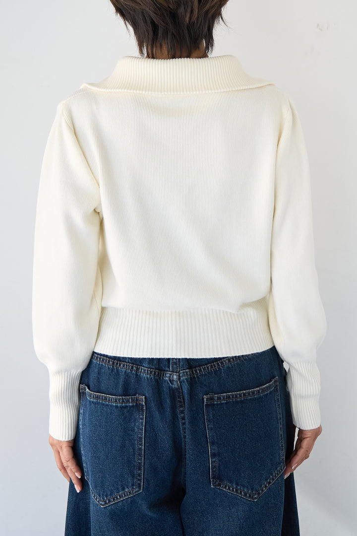 ダブルジップ リブニットブルゾン