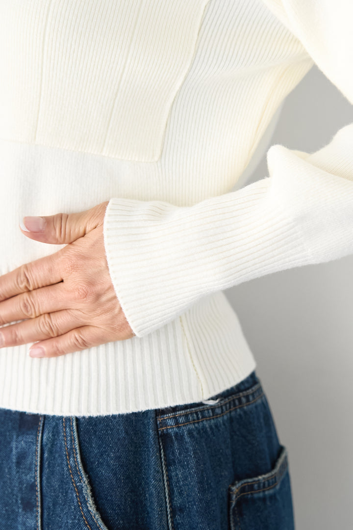 ダブルジップ リブニットブルゾン