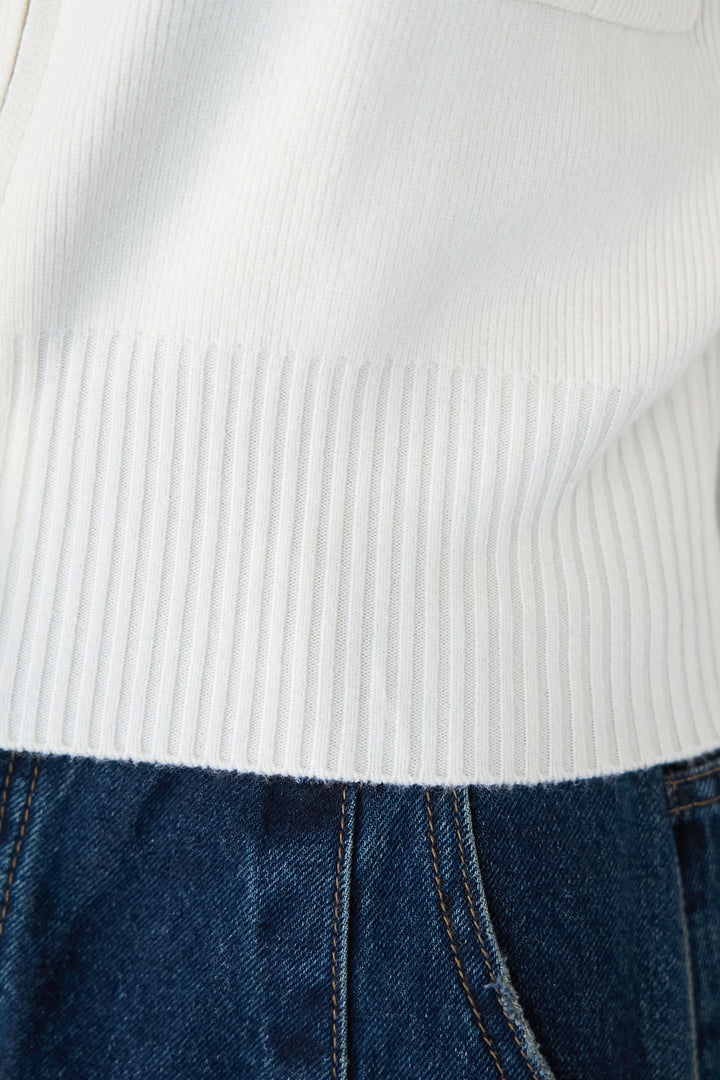 ダブルジップ リブニットブルゾン