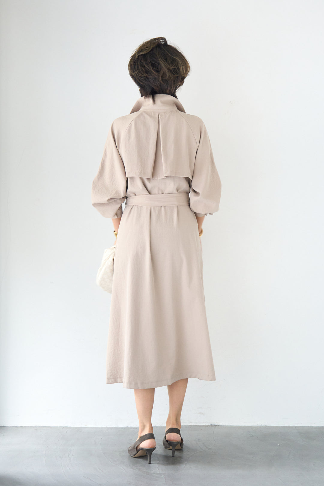 ヨークデザイン トレンチフレアワンピース