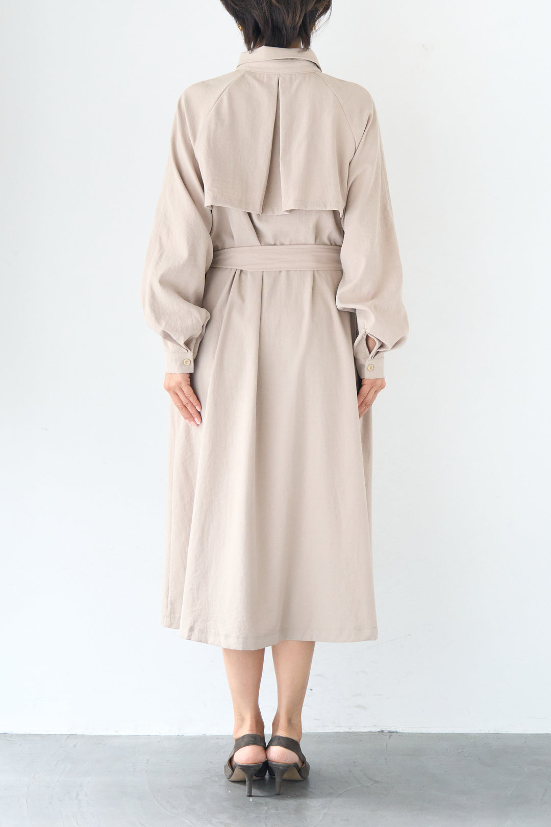 ヨークデザイン トレンチフレアワンピース