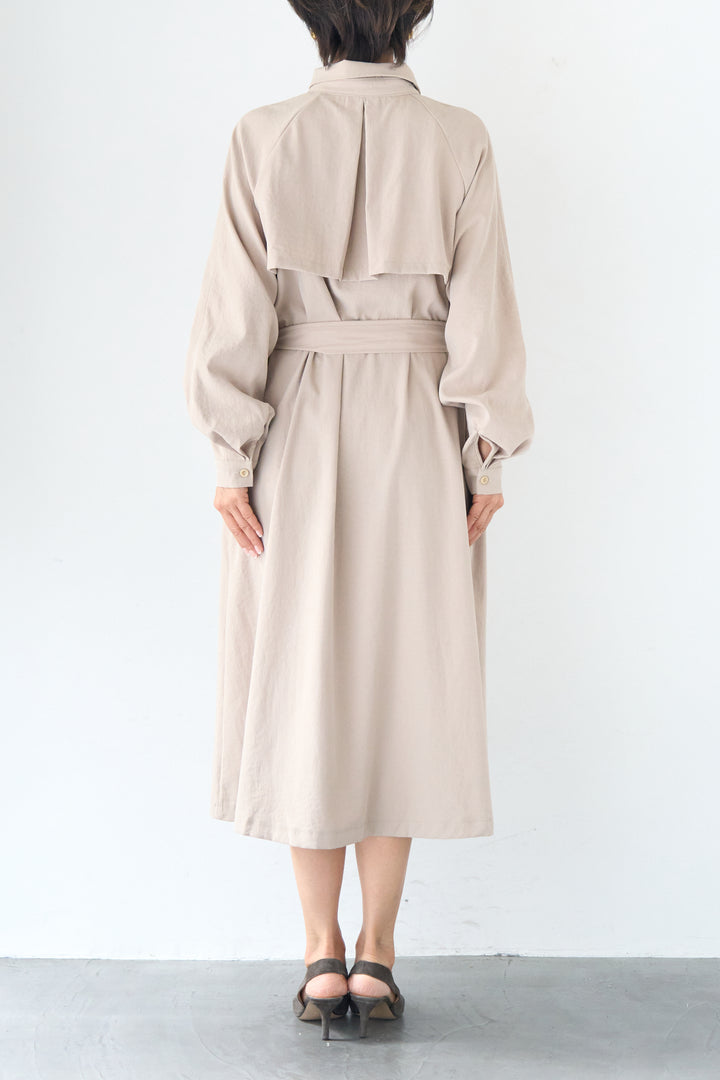 ヨークデザイン トレンチフレアワンピース