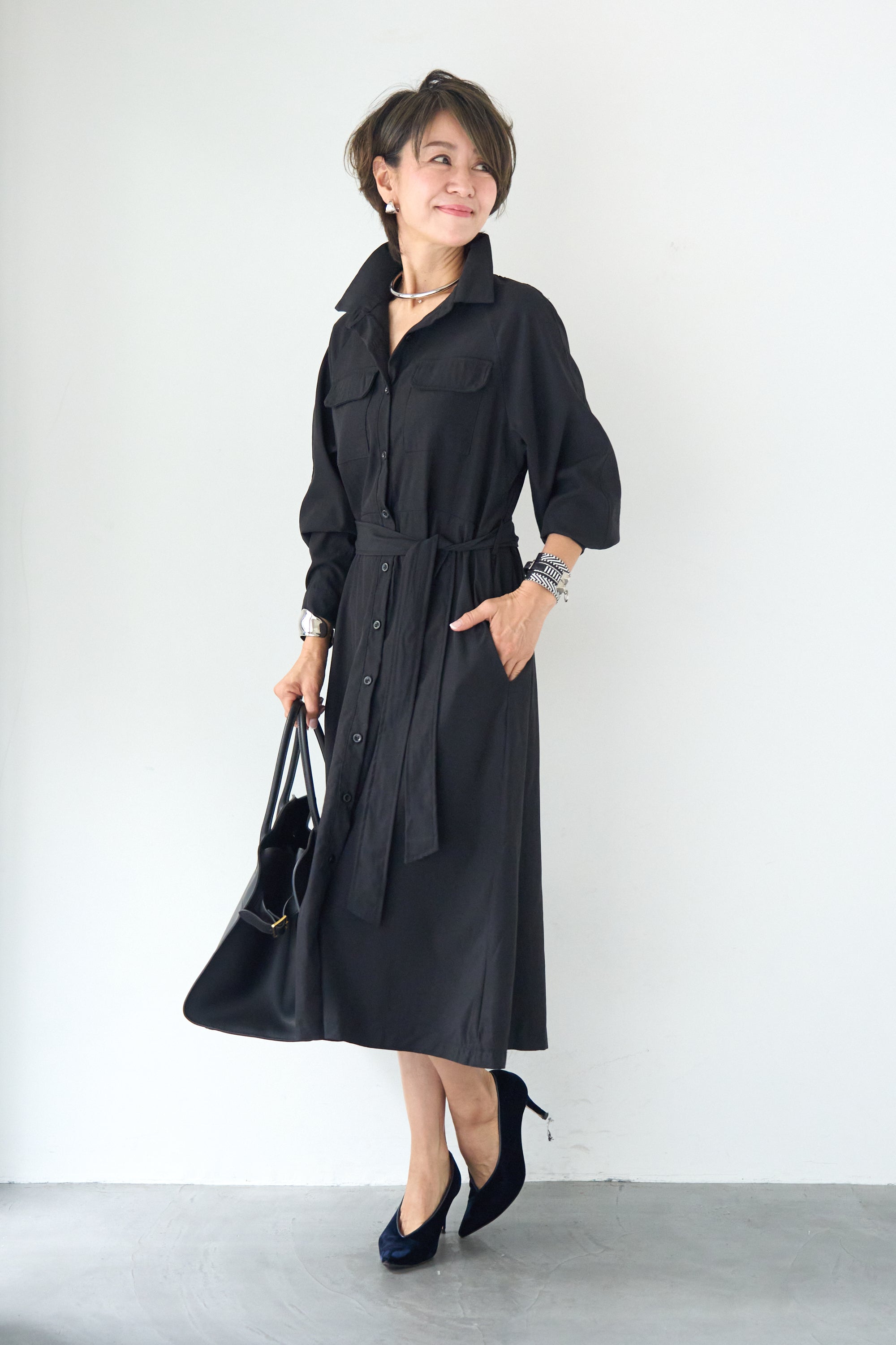 ヨークデザイン トレンチフレアワンピース – plusotoha