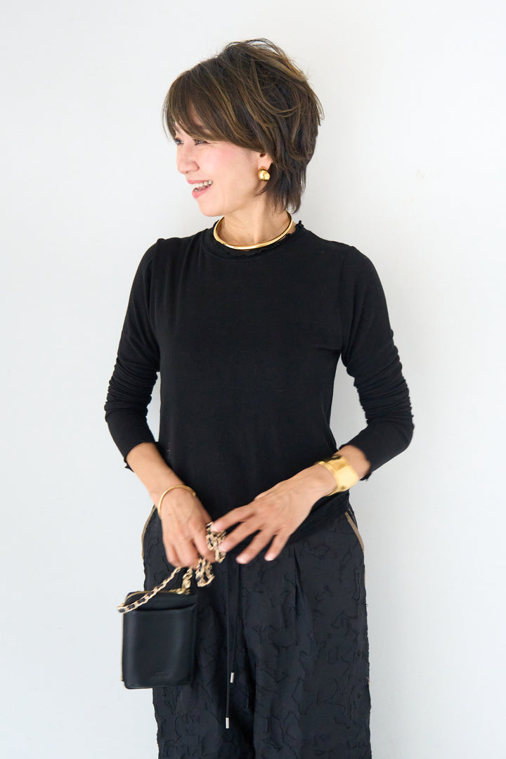 ソフトタッチ レイヤードハイネックカットソー