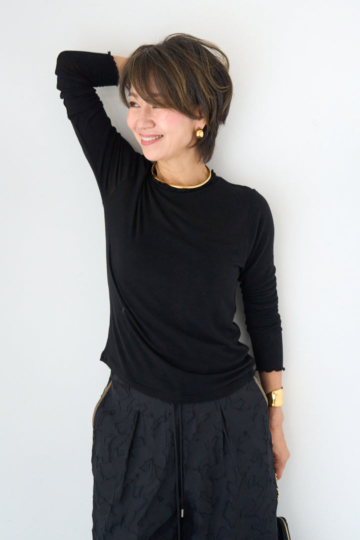 ソフトタッチ レイヤードハイネックカットソー