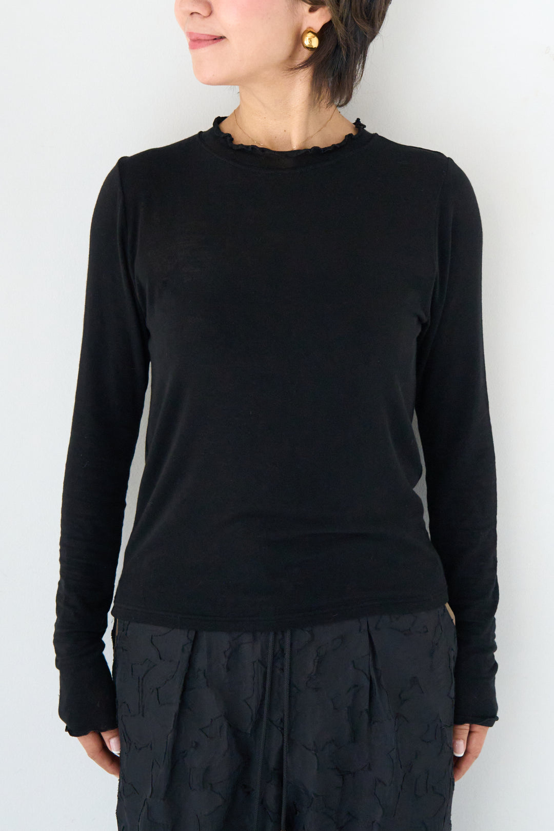 ソフトタッチ レイヤードハイネックカットソー