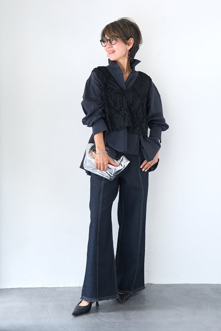 アートジャガード コンビショートビスチェ