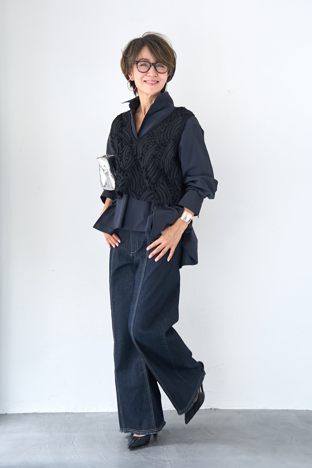 アートジャガード コンビショートビスチェ