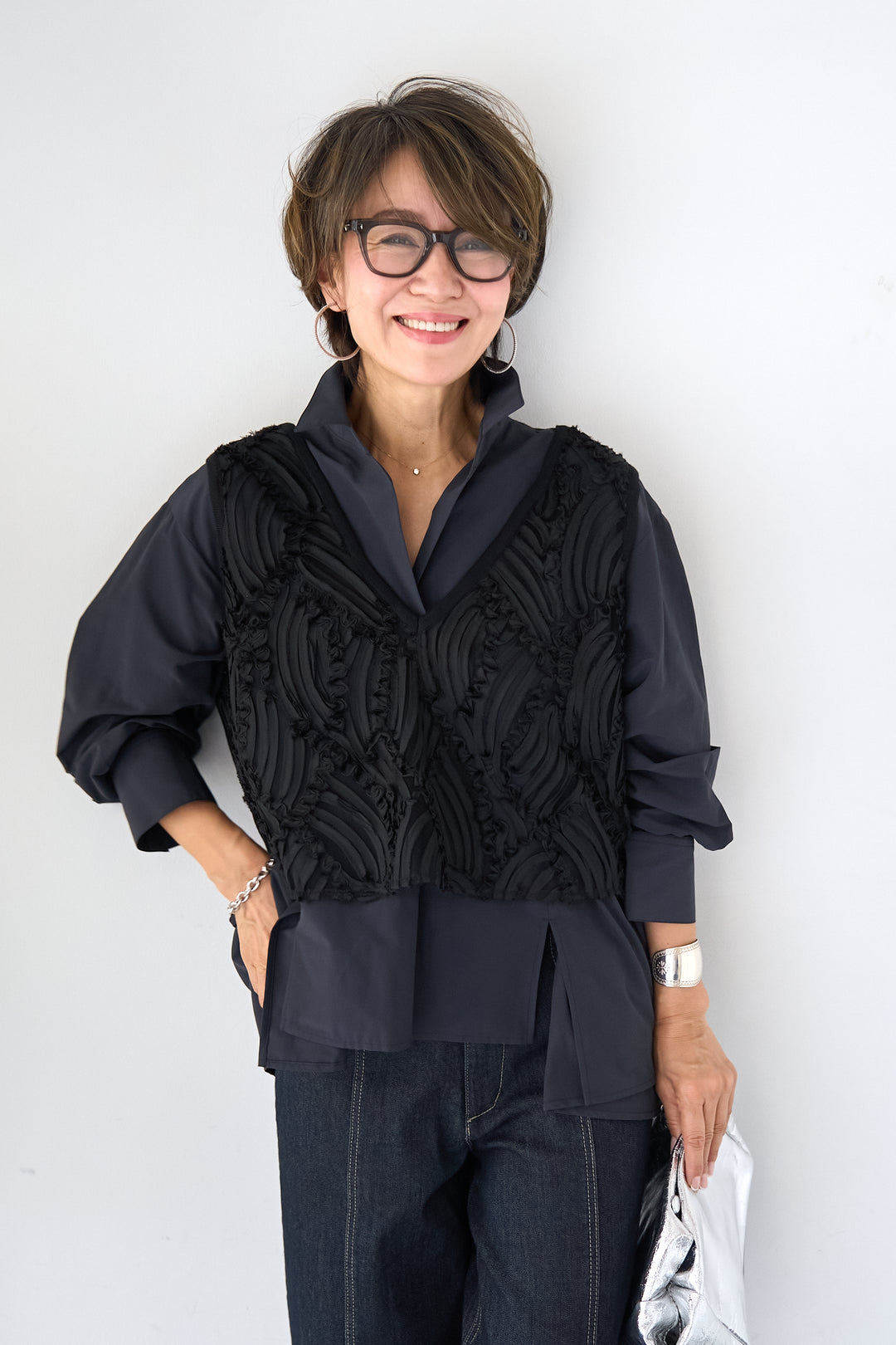 アートジャガード コンビショートビスチェ