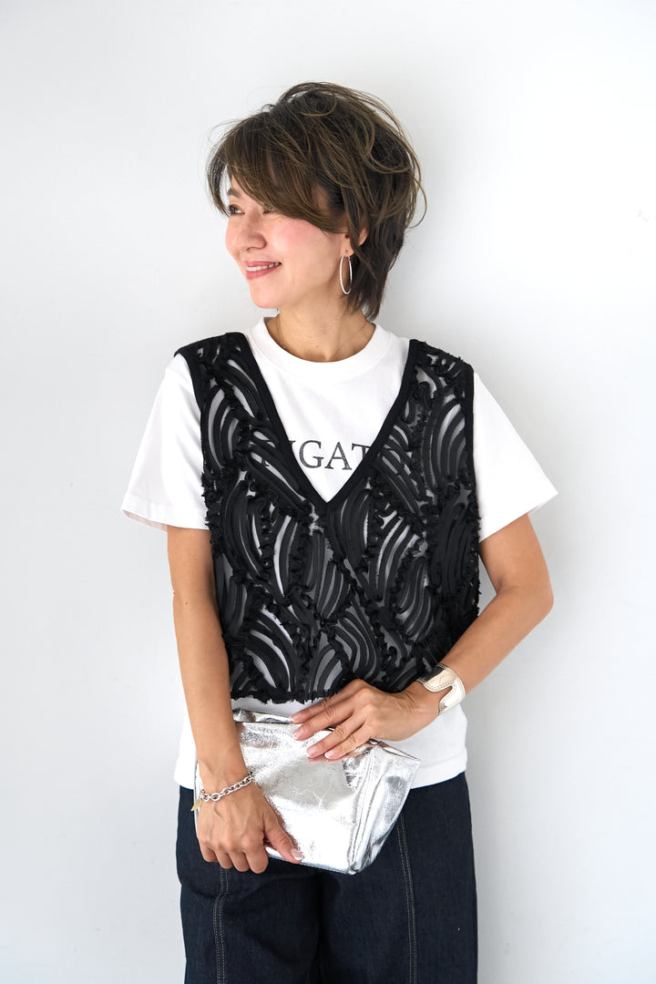 アートジャガード コンビショートビスチェ