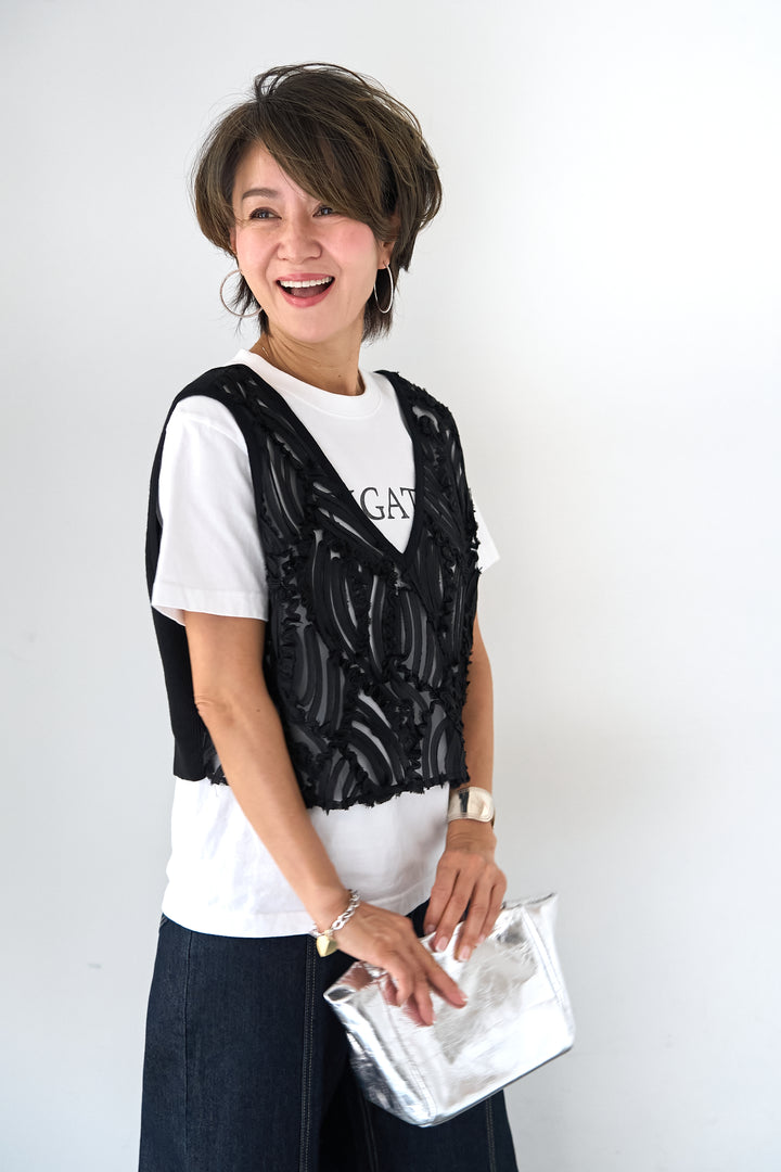 アートジャガード コンビショートビスチェ