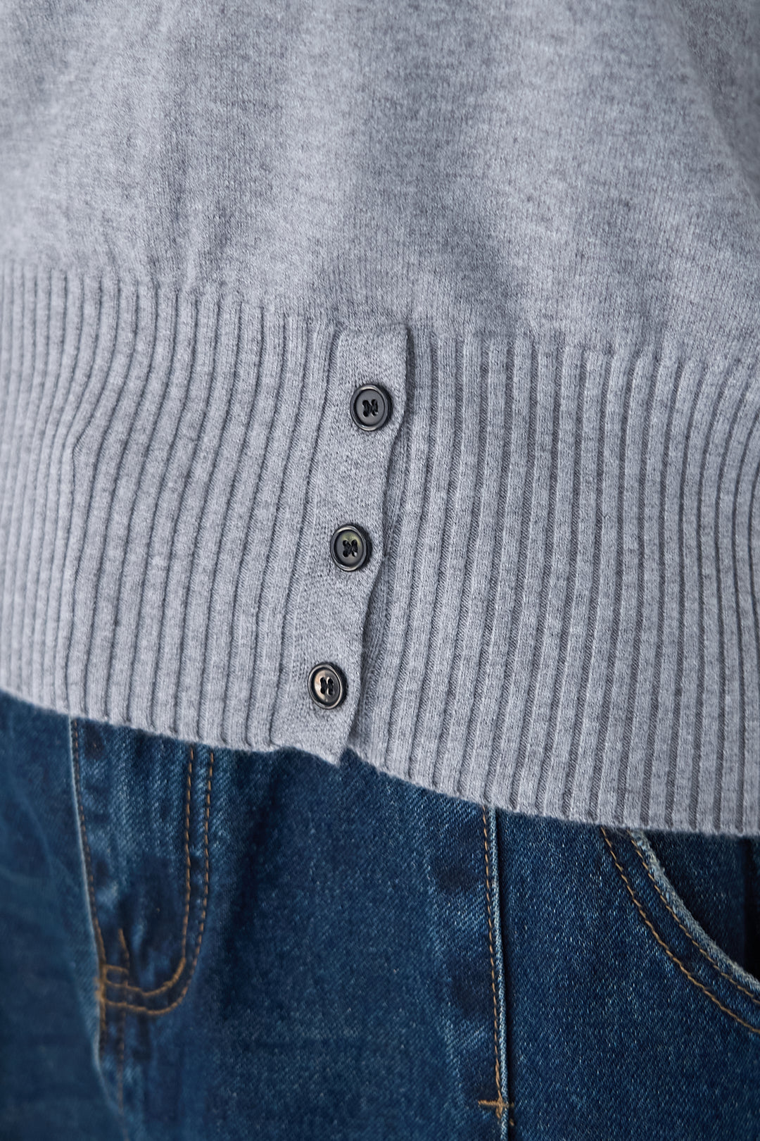 ストライプシャツ ドッキングニットベスト