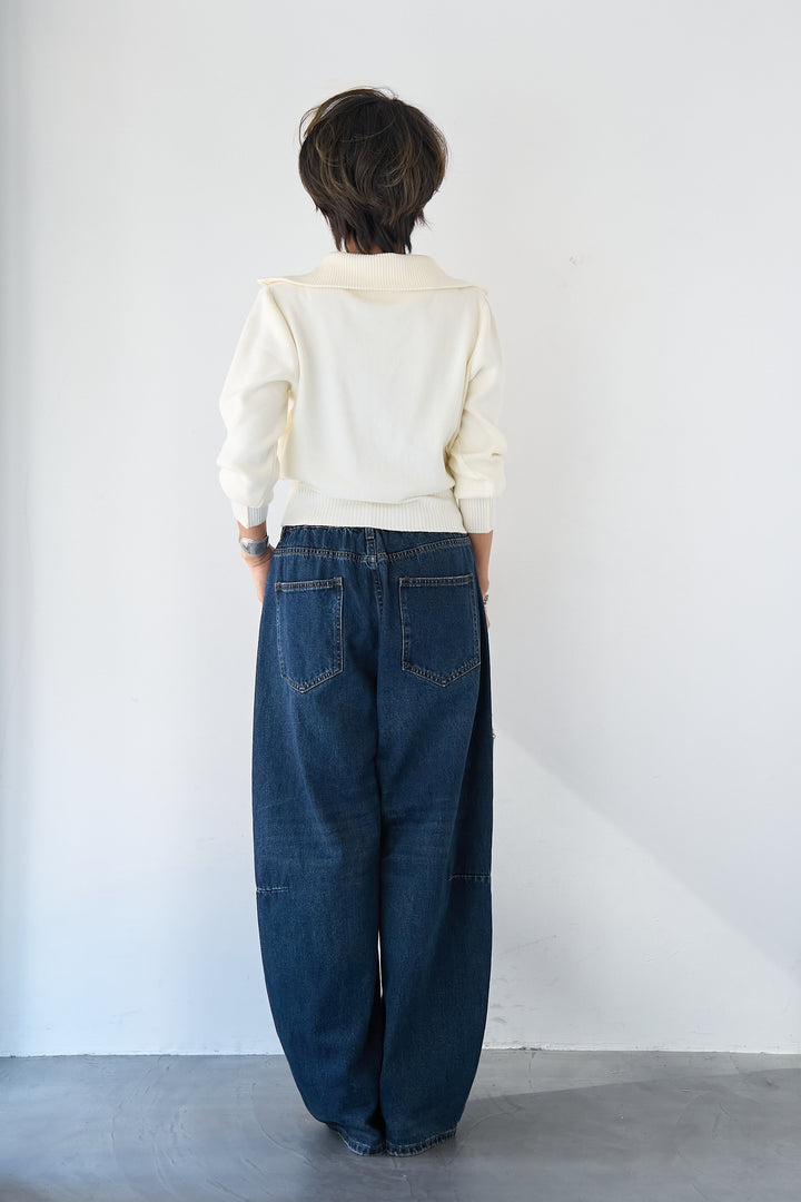 ダブルジップ リブニットブルゾン