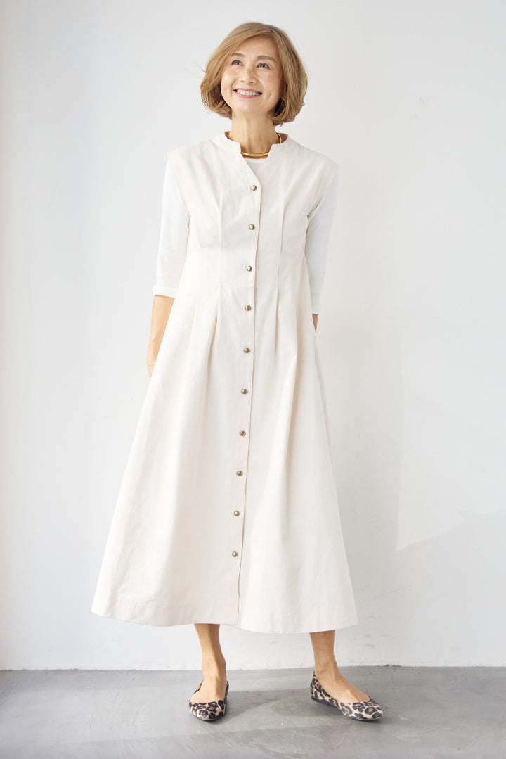 ノースリーブ デニムワンピース