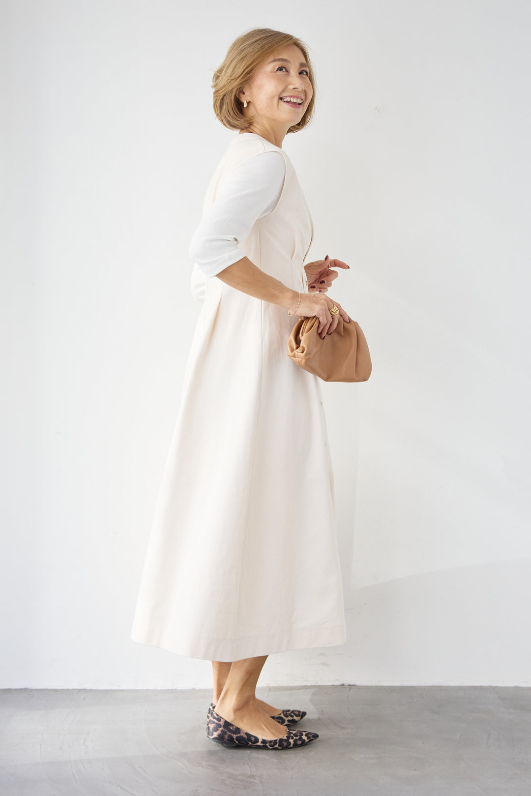 ノースリーブ デニムワンピース