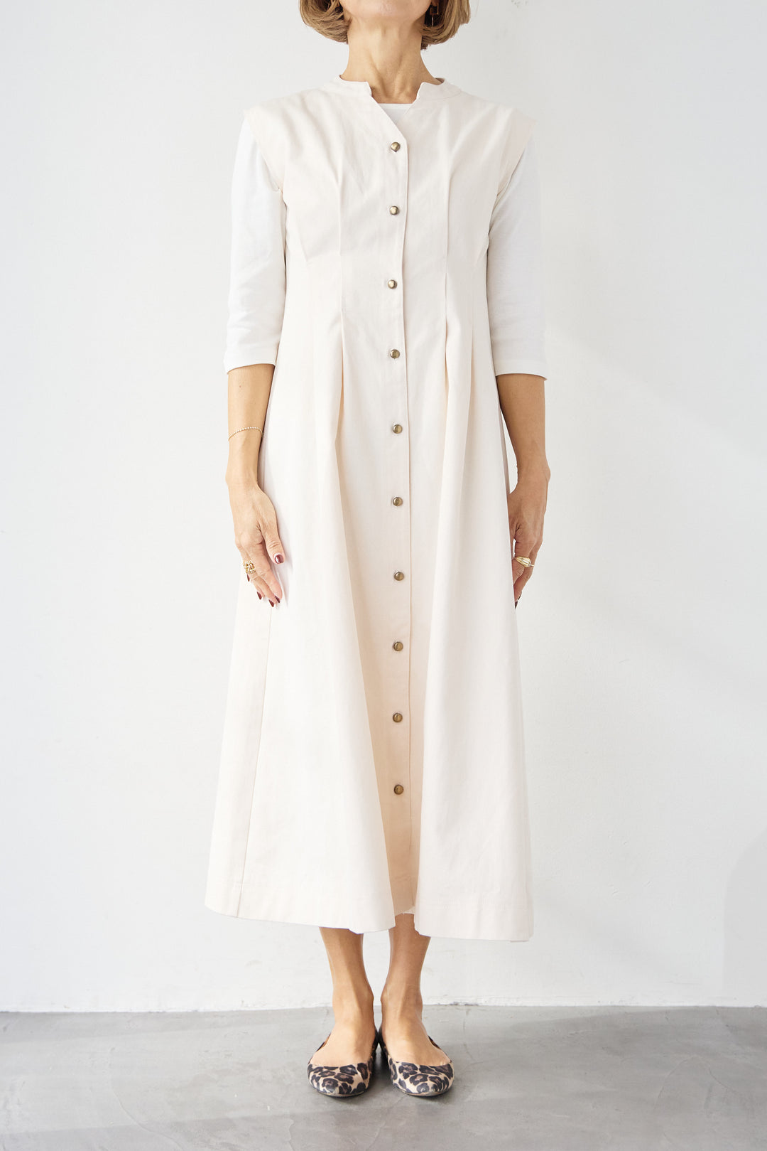 ノースリーブ デニムワンピース