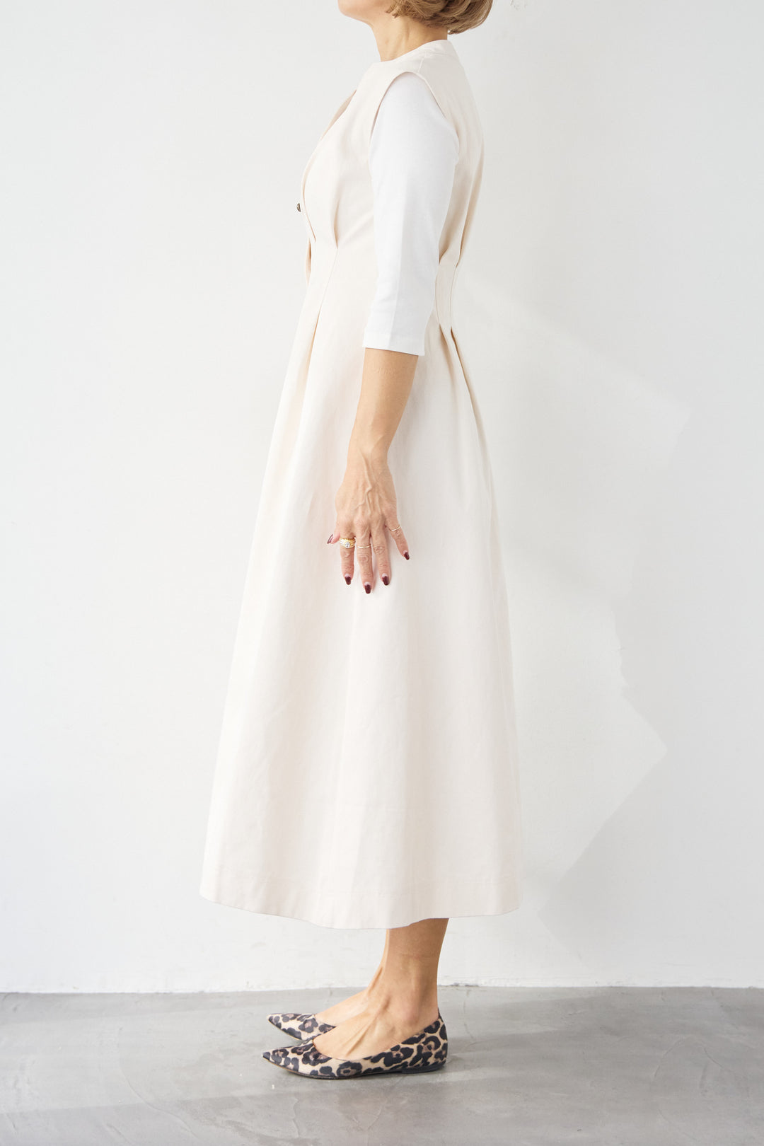 ノースリーブ デニムワンピース