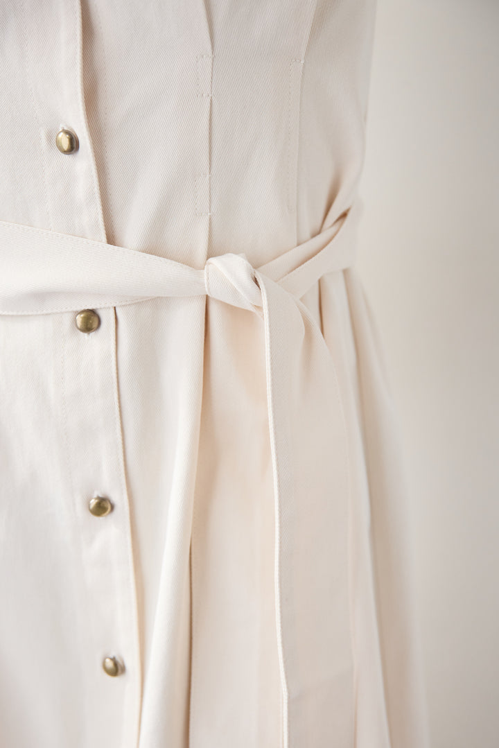 ノースリーブ デニムワンピース